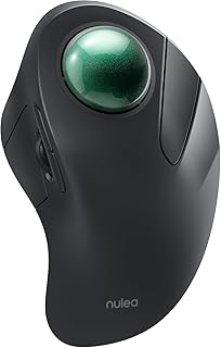Compare Nulea Wireless Ergonomic Trackball Mouse, Rechargeable, Bluetooth Rollerball Mouse, 44mm Index Finger Trackball, 5 Adjustable DPI, Compatible with PC, Laptop, iPad, Mac, Windows, Android at KSA Price