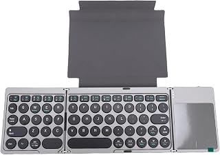 Compare Foldable Bluetooth Keyboard, Portable Folding Wireless Keyboard with Touchpad, Ultra Slim Mini Pocket Travel for Smartphone Tablet Laptop at KSA Price