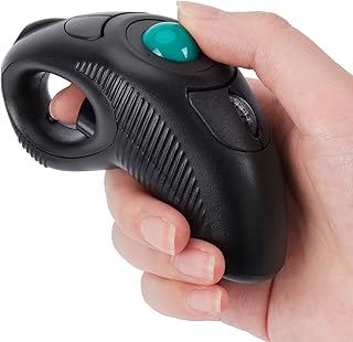 Compare Image Wireless USB Handheld Finger Trackball Mouse with Laser Pointer at KSA Price