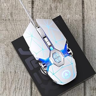 Compare SACOMP  Silent Gaming Mouse 3200DPI LED Backlit USB Optical Ergonomic Mause Wired Mouse PC Gamer Computer Mouse For Laptop Notebook Mice White silent SA at KSA Price