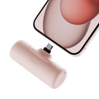 Compare iWALK 4,500mAh USBC Portable Charger, Power Bank with Builtin Connector, Phone Battery Pack, Compatible with iPhone 18171615 Series, Samsung Galaxy S24S23S22 and Android Phones, Pink at KSA Price
