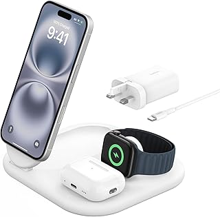 Belkin MagSafe Charger, BoostCharge 3-in-1 Magnetic…