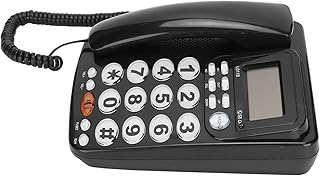 Compare Cryfokt Corded Desk Phone Caller ID No Disturb Adjustable Sound Volume for Home Hotel, Black ABS Material at KSA Price