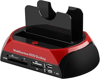 Compare USB 2.0 to 2.5 3.5" SATA IDE Dual Slot External Hard Drive Dock with AllinOne Card Reader and USB 2.0 Hub at KSA Price