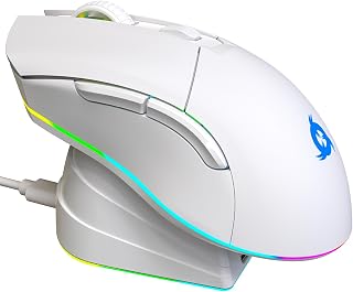 Compare KLIM Blaze Pro Rechargeable Wireless Gaming Mouse with Charging Dock RGB  New Version  HighPrecision Sensor and LongLasting Battery  Up to 6000 DPI  Great PC Gaming Mouse Wireless  White at KSA Price