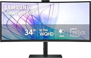 Compare SAMSUNG 34” ViewFinity S65VC Series Ultrawide QHD Curved Monitor, Builtin FHD Camera, HDR10, 100Hz, 350 nit, USB C, Adjustable Stand, Intelligent Eye Care, LS34C650VANXGO, Black at KSA Price
