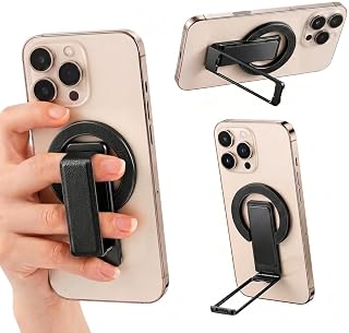 Magnetic Phone Ring Holder, PU Leather Finger Strap,…