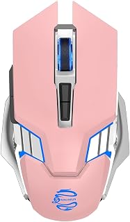 Compare Bluetooth Wireless Gaming Mouse, RGB Rechargeable USB Wireless Mouse, Quiet Click, LED Backlit, Ergonomic, with Side Button, DPI Adjustable Computer Mice for Laptop PC MacBook Chromebook  Pink at KSA Price