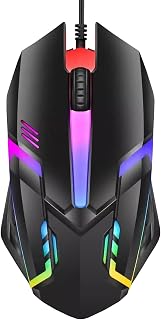 RGB Wired Computer Mouse, USB Wired Optical…