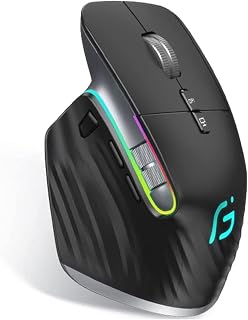 Compare KuWFi Bluetooth Mouse, 5.8G Bluetooth Dual Mode Adjustable Silent Mouse Rechargeable 4000dpi Ergonomic Portable Mouse for Laptop Gamers… at KSA Price