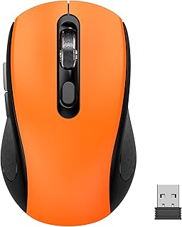 Compare Wireless Mouse With Side Buttons Suitable for Laptops PC Chromebook Mac MacBook Silent Mouse with USB Nano Receiver 2400 DPI Anti Slip Scroll Wheel 6Button Ergonomic Wireless Computer Mice  Orange at KSA Price