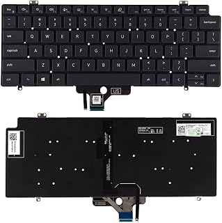 Compare Replacement Keyboard Compatible with Dell Latitude 7410 147410 2in1 0PWCJY with backit Black Latop Kyeboard at KSA Price