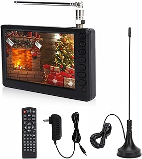 Compare GIDEO Portable TV with Antenna,5 Inch 1920 x 1280 Mini TV Portable with 1500mAh Rechargeable Battery,Small Car TV for Kids,Kitchen,Traveling,Camping at KSA Price