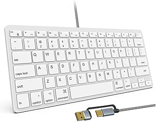 Ultra-Slim Wired Keyboard for Apple Mac, USB…