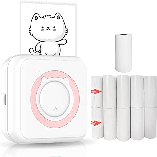 Compare Alisa Mini Printer,Allinone Photo Printer Multifunction Portable Printer Wireless Instant Mini Printer Support BT Connection for Smartphone with 11 Paper Rolls 57mm Compatible with iOS Android at KSA Price
