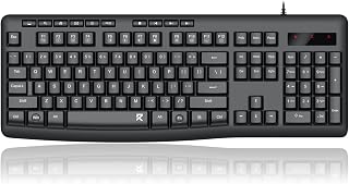 Redragon BK7366 Wired Keyboard,Multimedia USB Quiet…