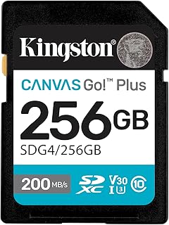 Compare Kingston 256GB Canvas Go Plus SD Card | Up to 200MBs | Class 10, UHSI, U3, V30 | SDG4256GB at KSA Price