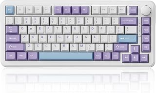Compare AJAZZ AK820 HE Wired 75% Gaming Keyboard, Hall Effect Magnetic Switch with Rapid Trigger, 8KHz Polling Rate, Gasket Mount, PBT Keycaps, RGB Backlit, Metal Volume Knob for PCMac, Purple at KSA Price