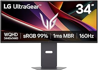 Compare LG 34G600AB 34" LG UltraGear™ WQHD Curved Gaming Monitor | 160Hz, AMD FreeSync™ Premium with builtin speakers 5W x 2 Stereo at KSA Price