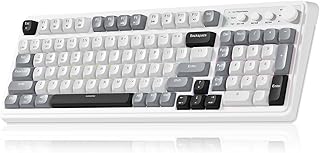 Compare AULA 99 Wireless Keyboard, Custom Computer Keyboard, TriMode Bluetooth 5.02.4GHzUSBC Cute Creamy Gaming Keyboards with Number Pad, RGB Backlit Media Knob Programmable Keybaord for PC Gamer  White at KSA Price
