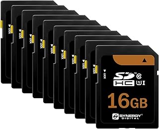 Compare Synergy Digital 16GB Secure Digital SDHC UHSI Memory Cards, Compatible with Sony HDRTD20V Camcorder  Class 10, U1, 95MBs, 300 Series  Pack of 10 at KSA Price