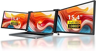 Compare Triple Portable Monitor,15.4" 1080P FHD IPS Laptop Screen Extender for 15.617.3” Laptop, Compatible Windows,Black at KSA Price