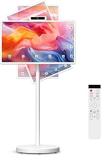 Compare 32 Inch Portable Smart TV,1080P Touchscreen Android 15 Monitor on Wheels,5MP Camera,9600mAh X 4 Battery,8+128GB Storage,VoiceAirmouse Remote Control,Rotatable Display for HomeOfficeOutdoor at KSA Price