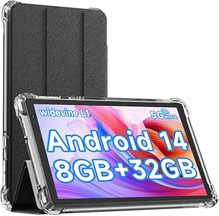 Compare Android 14 tablet with case, 7 inch, 8GB RAM+32GB ROM1TB expandable computer, 5MP camera tablets, 1.6GHz quadcore processor, 3000 battery tablet at KSA Price