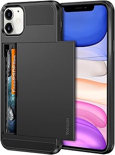 Compare Vofolen Case for iPhone 11 Case Wallet Credit Card Holder ID Slot Sliding Door Hidden Pocket AntiScratch Dual Layer Hybrid Bumper Armor Protective Hard Shell Back Cover for iPhone 11 6.1 Black at KSA Price