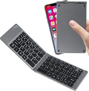 Wireless Foldable Bluetooth Keyboard, Ultra-Slim Pocket…