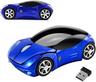 Compare Car Shaped Wireless Mouse, Slim Portable Ergonomic Computer Mouse with Cool 3D, MultiSystem Compatible for Office Travel Blue at KSA Price