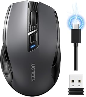 UGREEN Wireless Mouse (Bluetooth 5.4+2.4GHz) Rechargeable,…