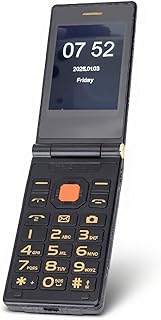 Compare Rugged Flip Phone with Alloy Hinge, 4800mAh Battery, Dual Screen, Loud Speaker, 1.3MP Camera, Dual SIM GSM Unlocked Black at KSA Price