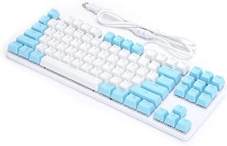 Compare Gaming Laptop Keyboard, Wired Keyboard Mechanical Keyboard Backlit Keyboard for Office Games and EntertainmentWhite blue at KSA Price