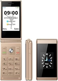 Compare Classic Flip Phone, Backup Machine for The Elderlychildren, Dual Sim Card, Multimedia Mp3, 1200 MAh Battery, Large Keypad+Large Volume, With SOS Button,Gold at KSA Price