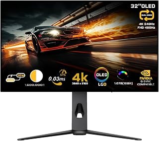 Compare Twisted Minds Prestige X 32'' OLED Gaming Monitor | 4K 240HzFHD 480Hz | HDR10 | GSYNC & FreeSync | 0.03ms | HDMI 2.1 | USBC 90W | DCIP3 98.5% | KVM Switch | RGB Lighting | Builtin SpeakersBlack at KSA Price