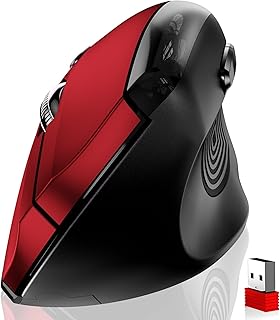 Compare memzuoix Wireless Ergonomic Mouse 2.4G,80012001600 DPI Large Wireless Mouse with USB Receiver,Optical Cordless Mice for Computer,Laptop,MacBook,Desktop,PC,6 Buttons,Red at KSA Price