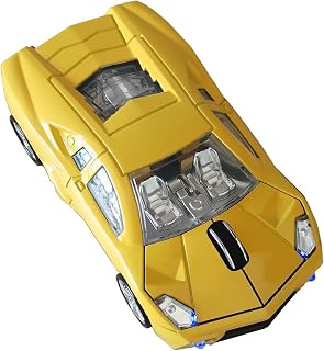 Wireless Mouse, Sports Car Mouse with LED Headlights,…