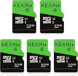 Compare KEXIN Micro SD Card 32GB and SD Adapter, Set of 5 USHI Memory Card Class 10 MicroSDHC Cards C10 U1 Micro SD Card 32 Giga TF Card for Phone Camera Switch Tablet 5 Pieces, Black Green at KSA Price