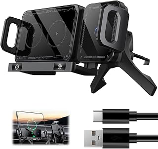 Compare Car Phone Holder, AZONEE Wireless Charger, Dual Coil 15W Wireless Car Charger, 90° Automatic Rotation and Clamping, Air Vent, Mobile Phone Holder for Samsung Galaxy Z FoldFlip & iPhone Series at KSA Price