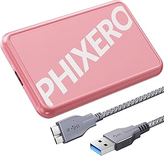 PHIXERO Hard Drive Enclosure 2.5 Inch, 5Gbps USB…