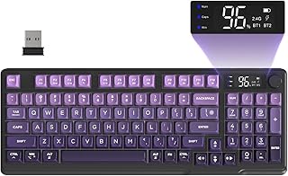Compare FREEWOLF M96 Wireless Gaming Keyboard Creamy Membrane 94Key ANSIPurple at KSA Price