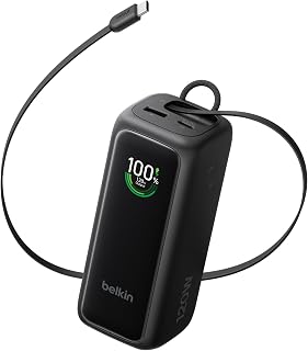 Compare Belkin UltraCharge 22000mAh Power Bank, 120W with Retractable USBC Cable at KSA Price