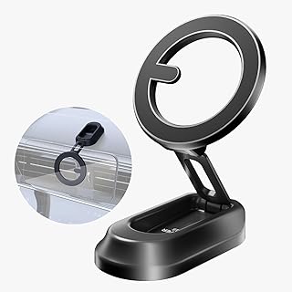 Compare NEEWER Magnetic Phone Holder for Car, Dual Sided Magnet Cell Phone Mount Compatible with MagSafe iPhone, Car Stand Accessories for Dash Windshield Navigation Glass Gym Video Recording, PA118 at KSA Price