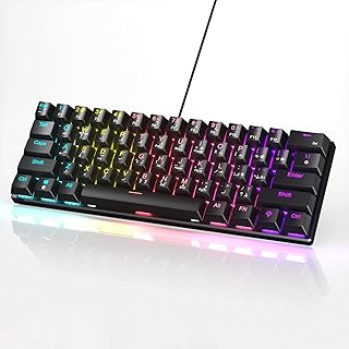 UCHUANG 60% English Arabic Mechanical Gaming Keyboard,…