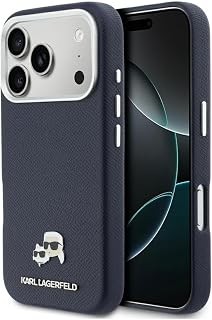 Compare CG MOBILE Karl Lagerfeld Karl & Choupette Head Pins Saffiano Compatible with MagSafe Case for iPhone 17 Pro Max Blue at KSA Price