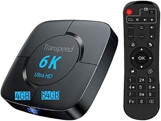 Compare Transpeed Android 10.0 TV Box with Bluetooth 6K 3D Wifi 2.4G & 5.8G 4GB RAM 64G Play Store Very Fast Top Box at KSA Price