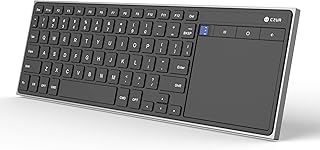 Compare CZUR Rechargeable Bluetooth Keyboard with Touchpad, Portable Computer Keyboard with Trackpad, Wireless Ultra Slim Keyboard for PCLaptopTabletPhone, for WindowsAndroid（Not for MaciOS） at KSA Price