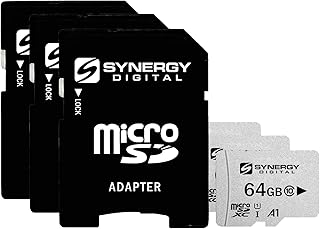 Compare Synergy Digital 64GB Micro SDXC Secure Digital UHSI Memory Cards, Compatible with LG L33L Cell Phone  Class 10, U1, 100MBs, 300 Series  Pack of 3 at KSA Price