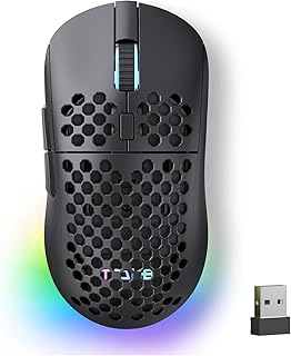 Compare TMKB Falcon M1 Wireless Gaming Mouse, 24000DPI Optical Sensor, 180Hrs Battery, Lightweight, 6 Programmable Buttons, RGB Strip, 2.4GBT5.2USBC Wired for PCMacLaptop  Matte Black at KSA Price